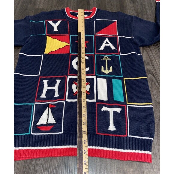 Vintage 1980s Essential Elements Nautical Blue Sweater Unisex Size Small - Picture 9 of 13